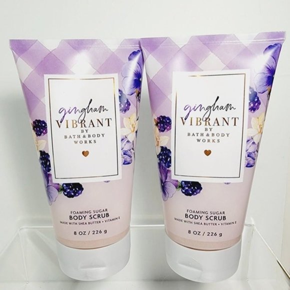 2 Gingham VIBRANT Bath & Body Works Foaming Sugar Body Scrub 8oz each NEW - Picture 1 of 8